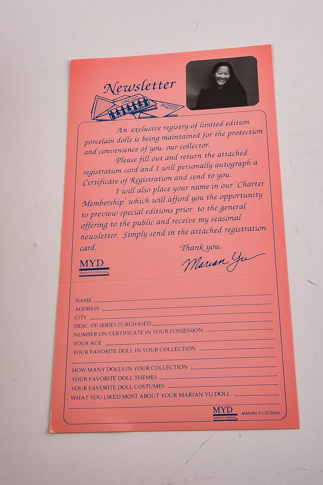 Marian Yu Designs Limited Edition Porcelain Doll