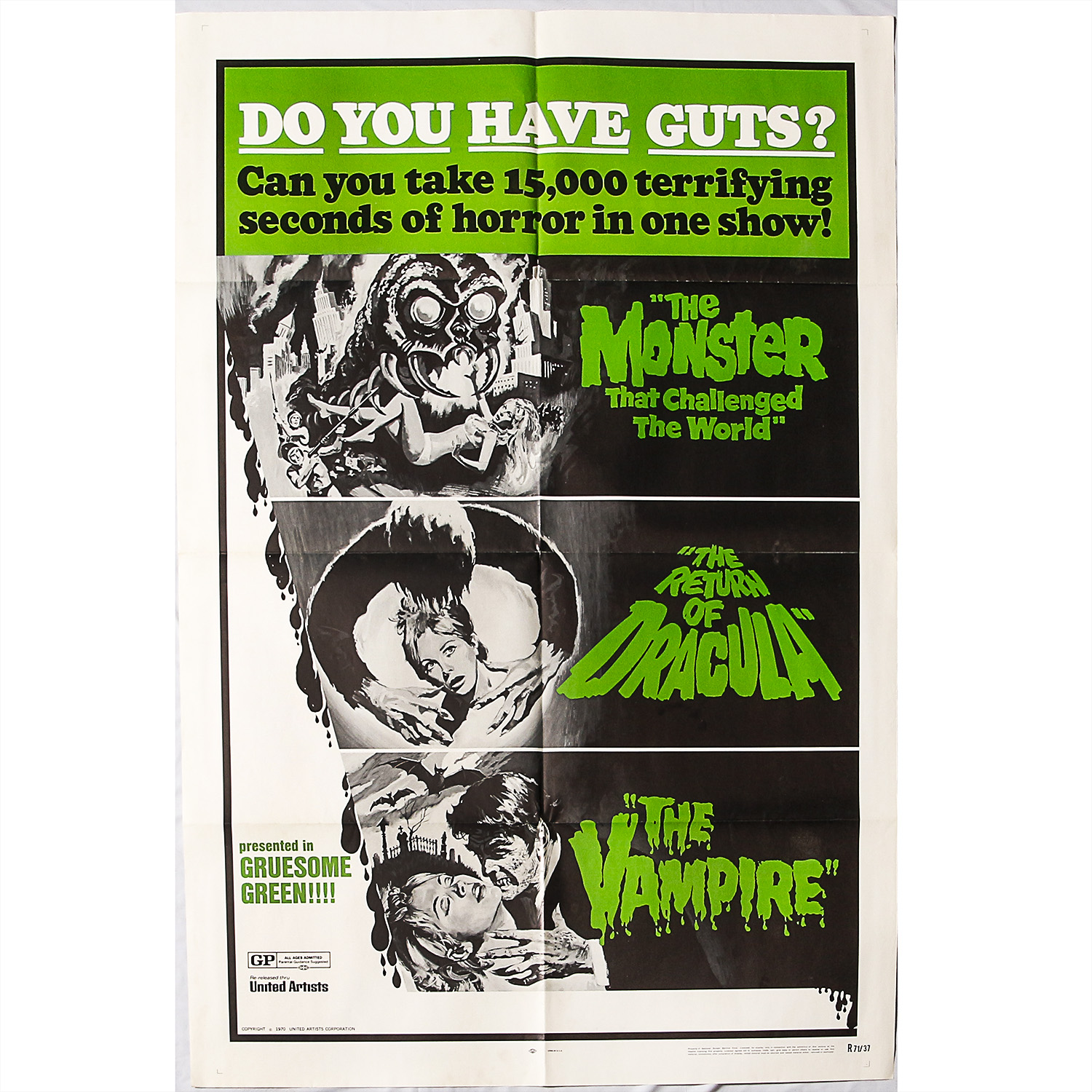 Vintage Vampire Triple Feature Movie Poster