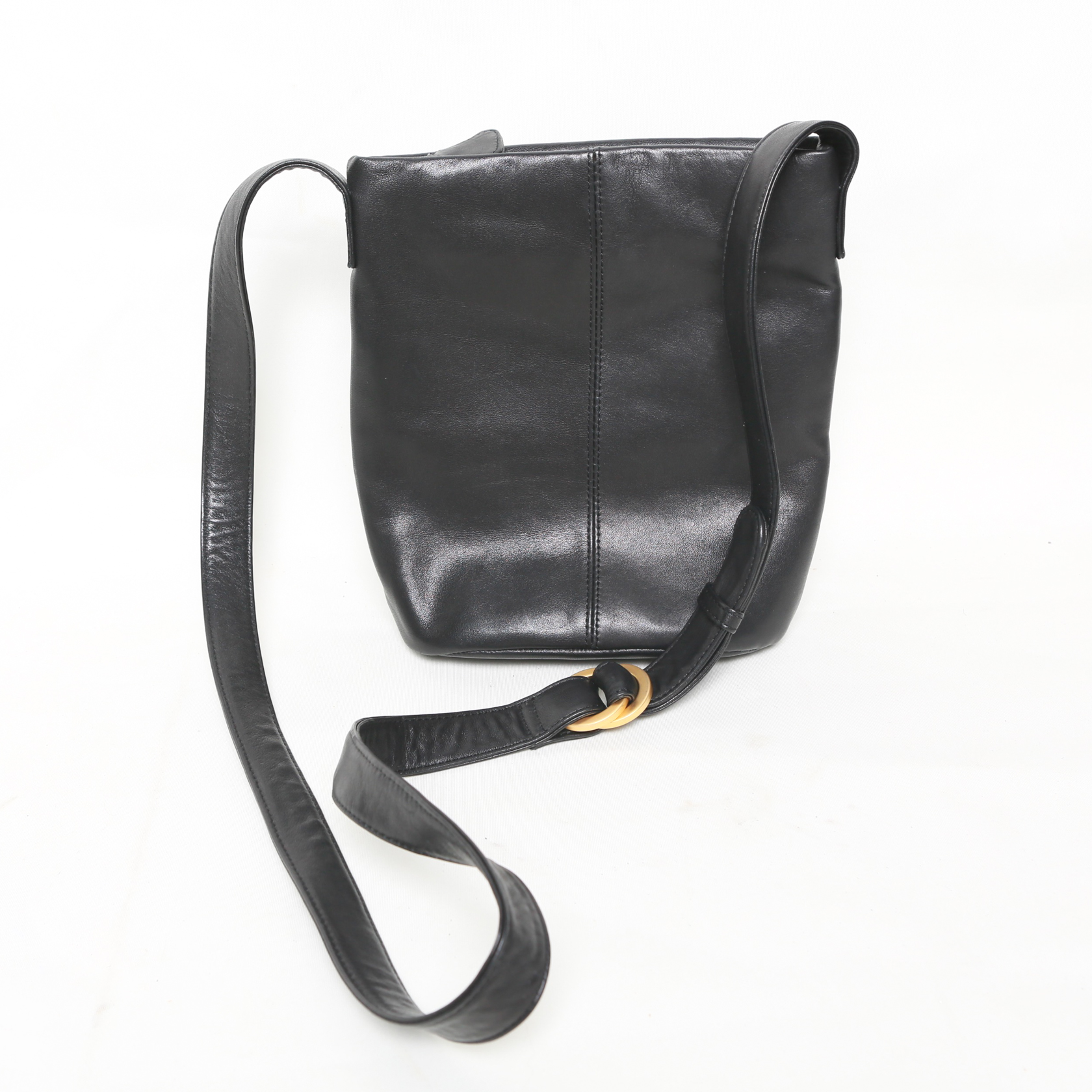 Vintage Americana By Sharif Black Leather Crossbody Bag