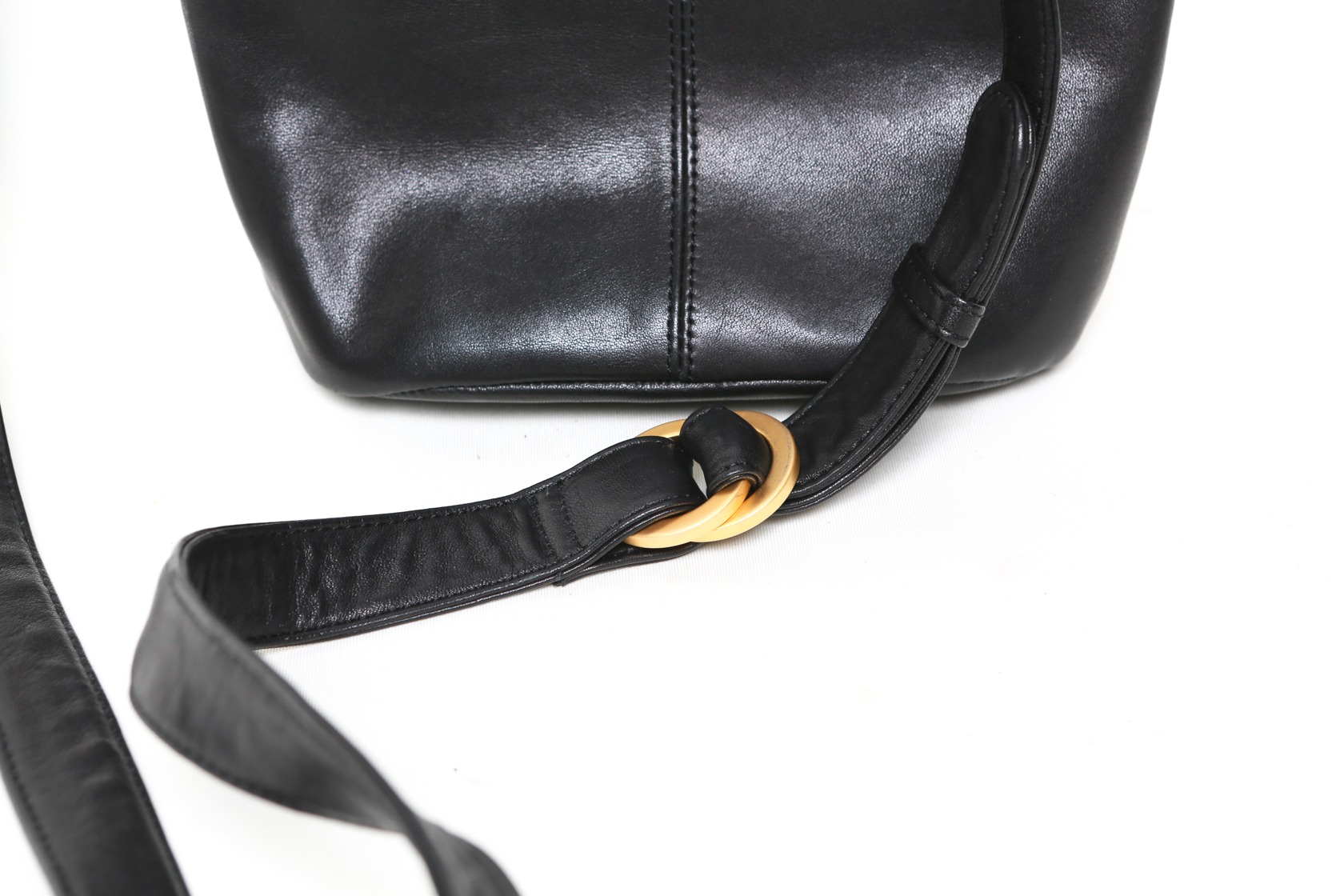 Vintage Americana By Sharif Black Leather Crossbody Bag