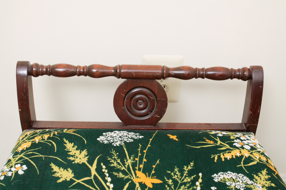 Vintage Low Back Wood Vanity Chair