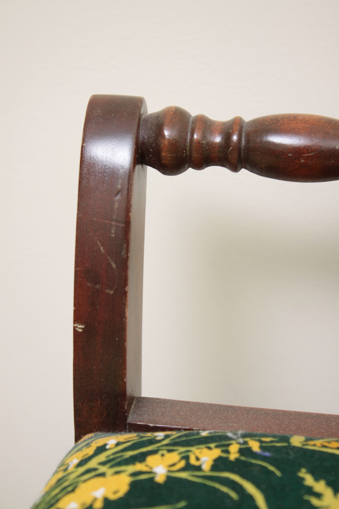 Vintage Low Back Wood Vanity Chair