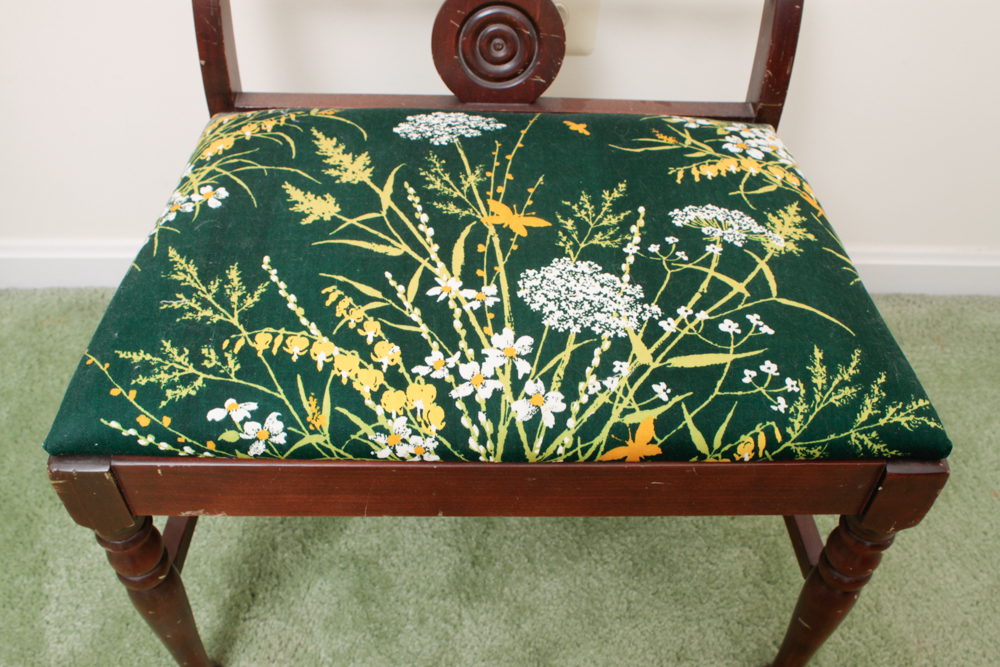 Vintage Low Back Wood Vanity Chair