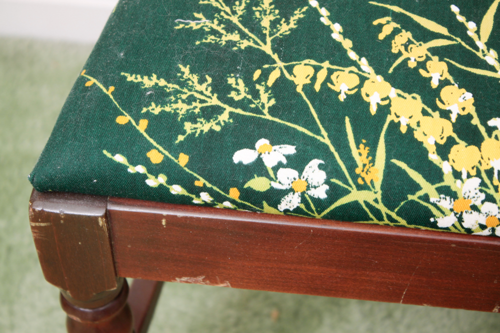 Vintage Low Back Wood Vanity Chair
