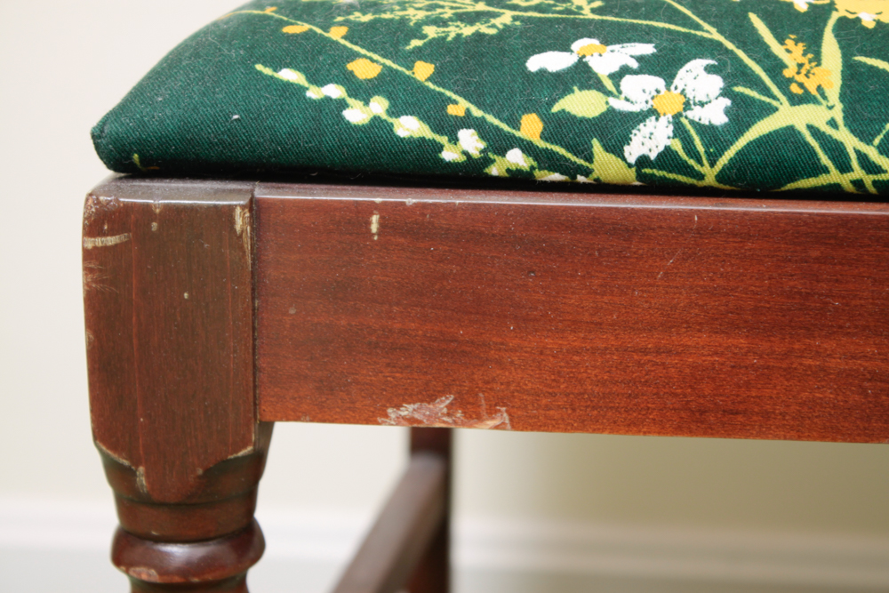 Vintage Low Back Wood Vanity Chair