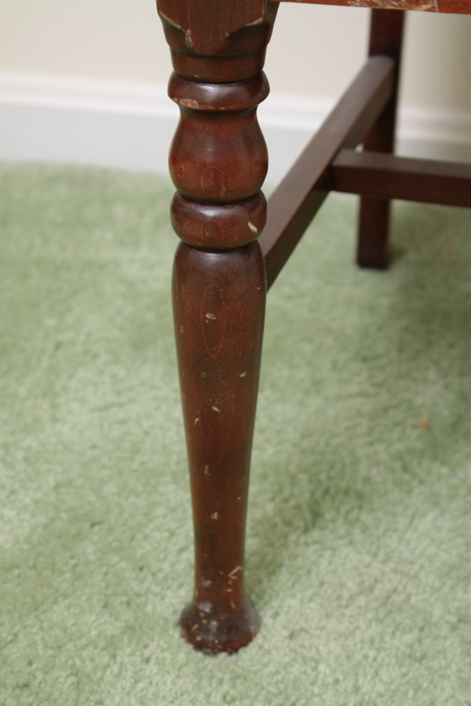 Vintage Low Back Wood Vanity Chair