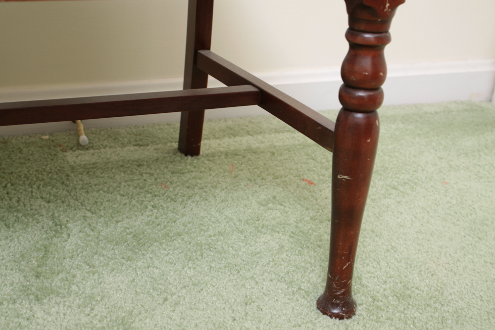 Vintage Low Back Wood Vanity Chair