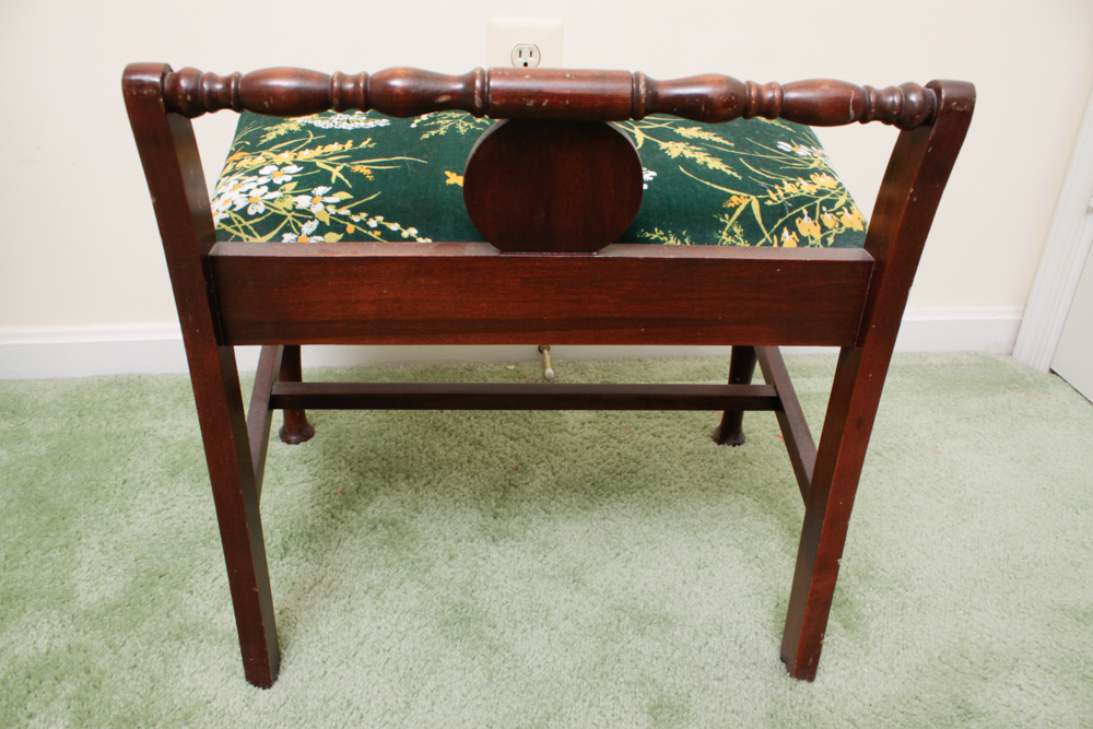 Vintage Low Back Wood Vanity Chair