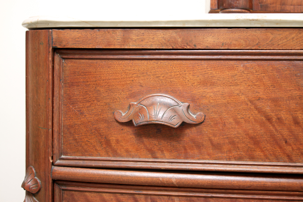 Antique Marble Top Dresser and a Shaving Mirror