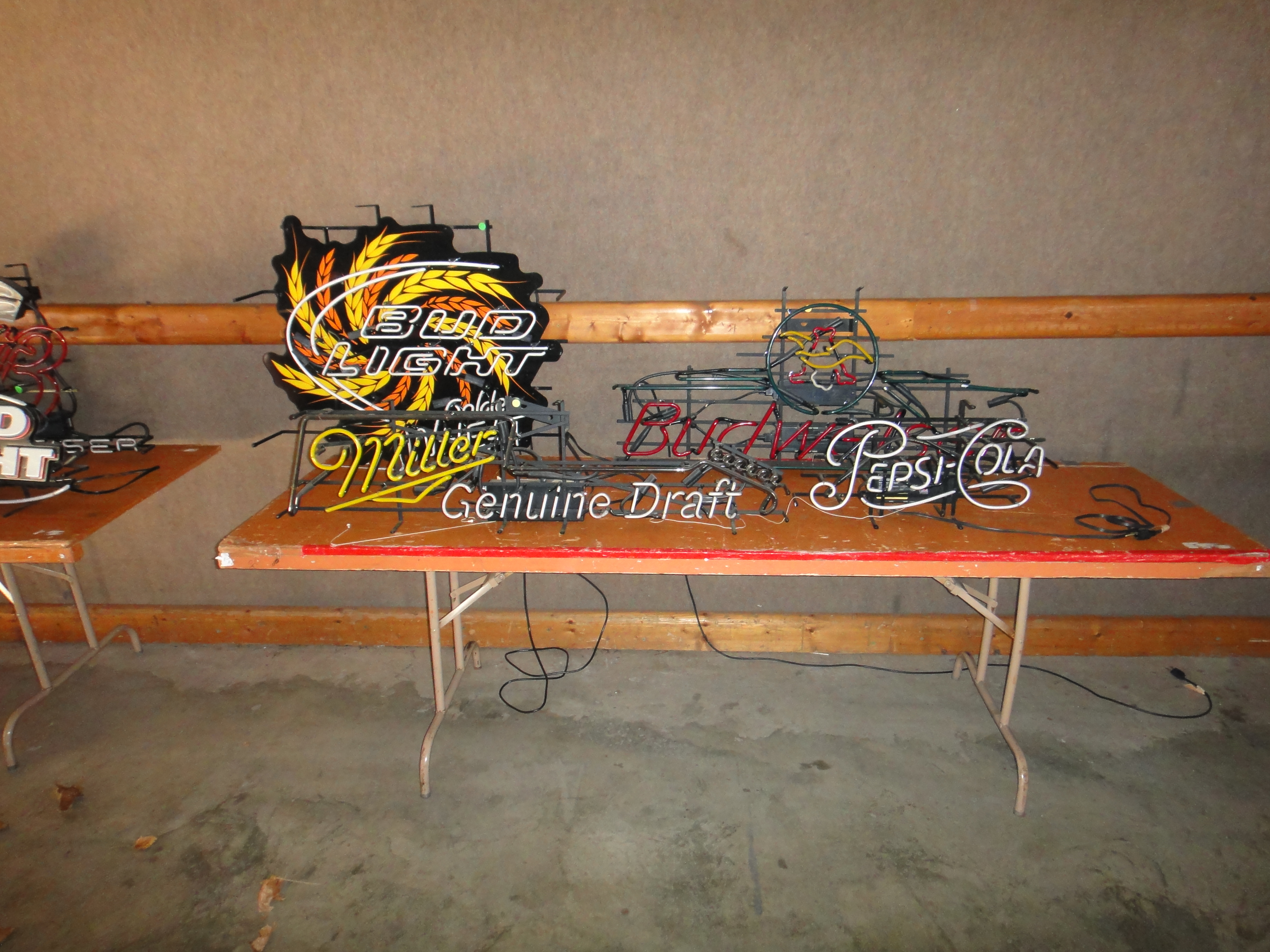 Four Vintage Neon Lighted Beer Signs