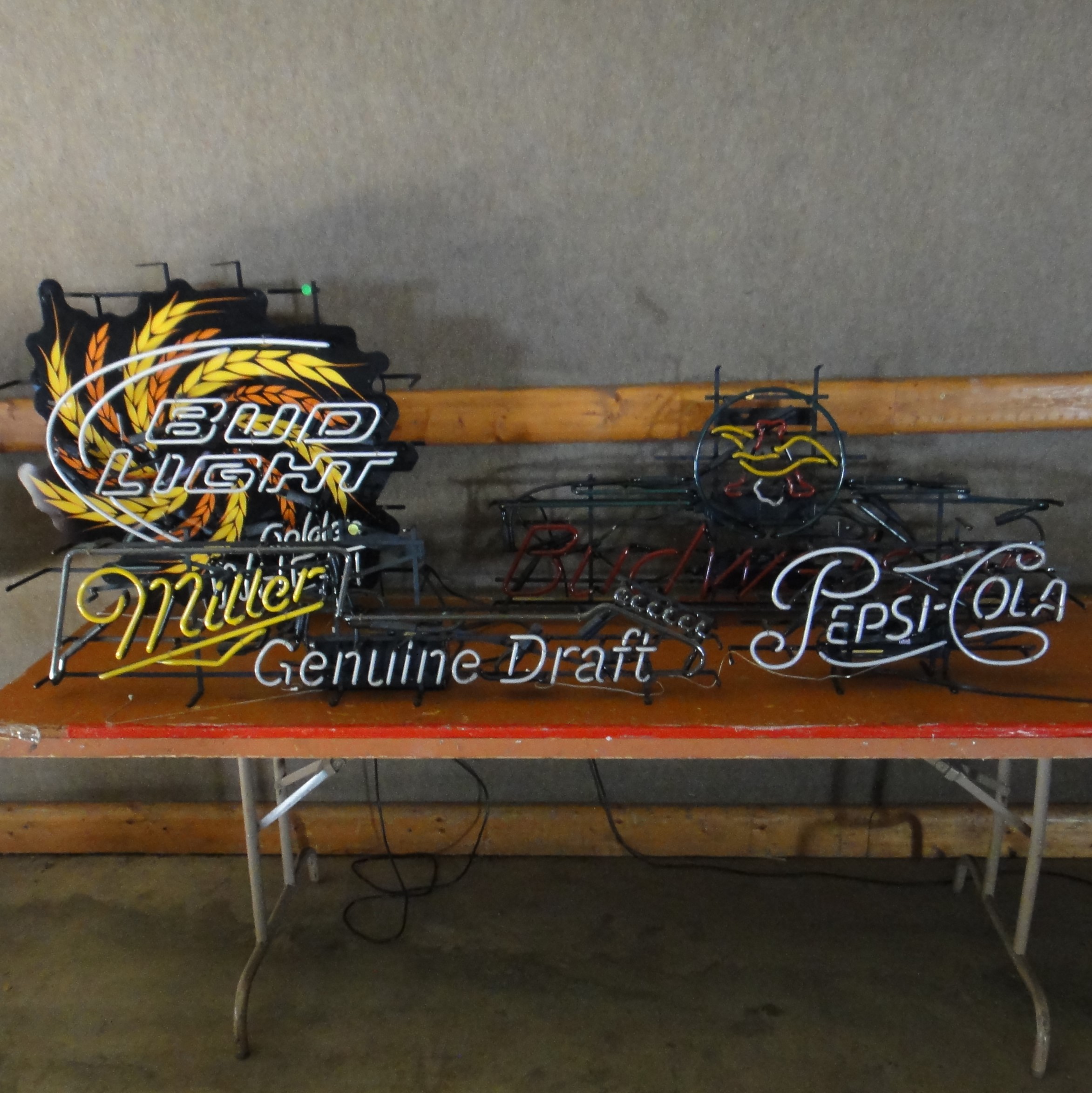 Four Vintage Neon Lighted Beer Signs