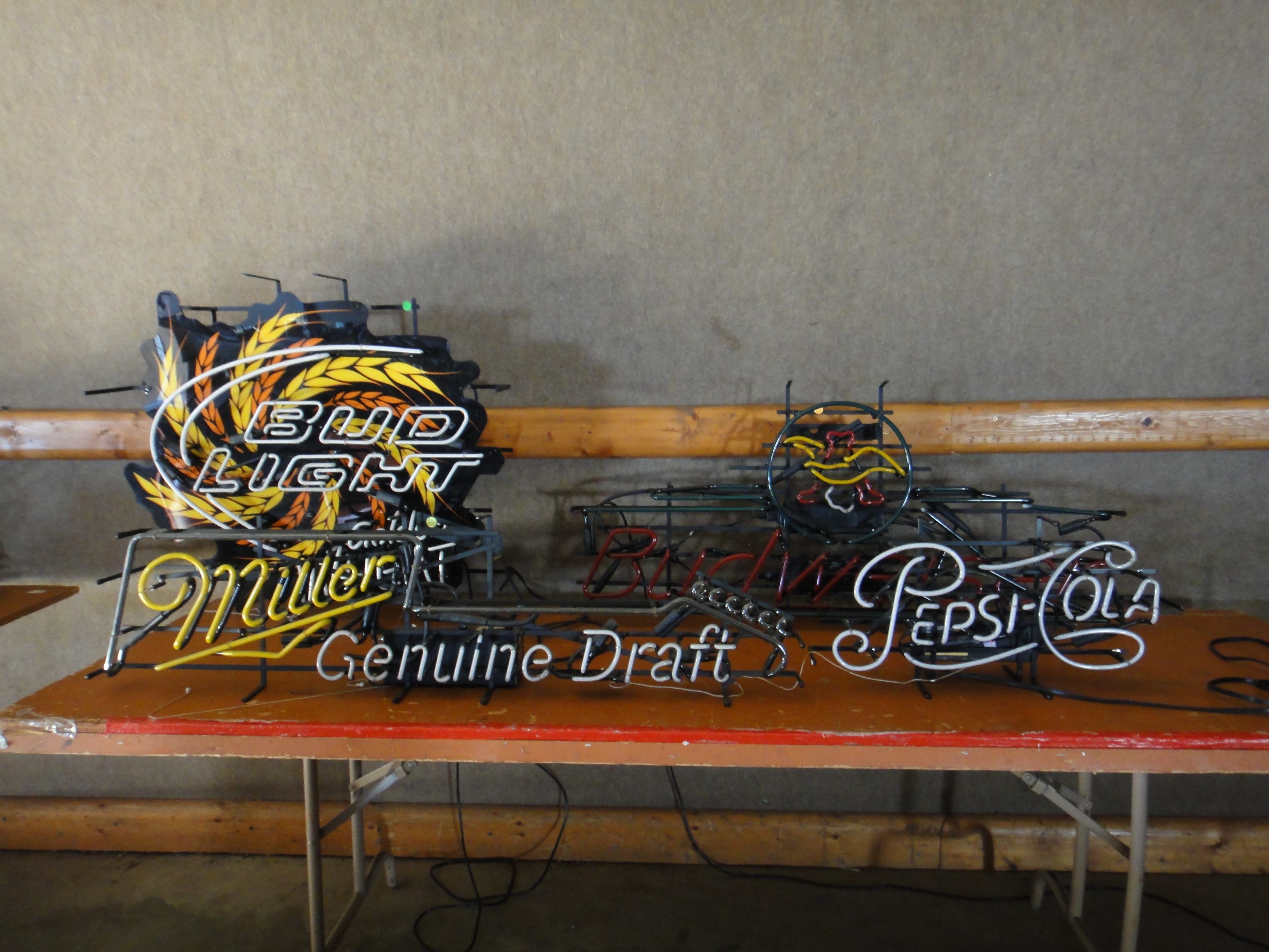 Four Vintage Neon Lighted Beer Signs