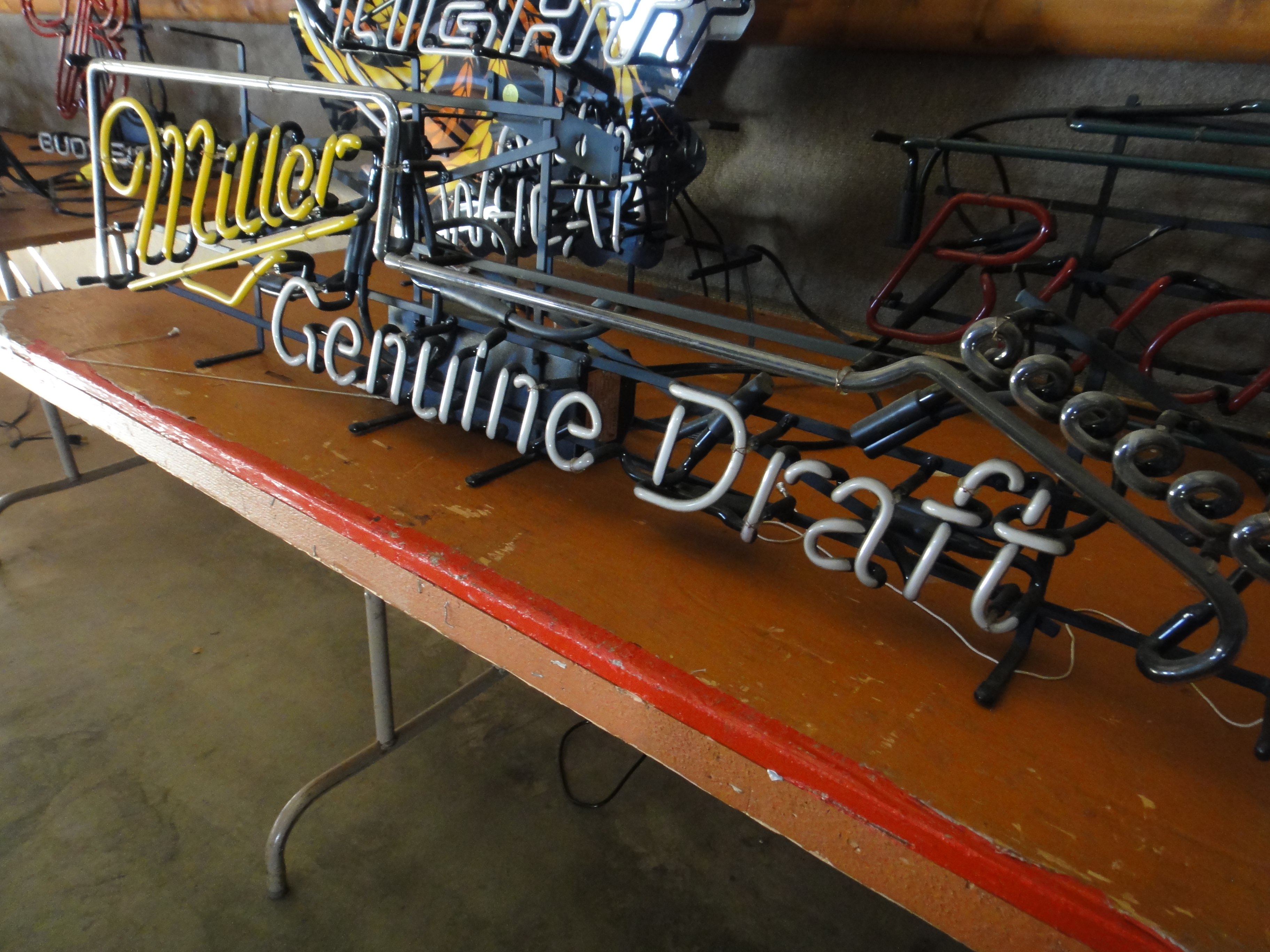 Four Vintage Neon Lighted Beer Signs