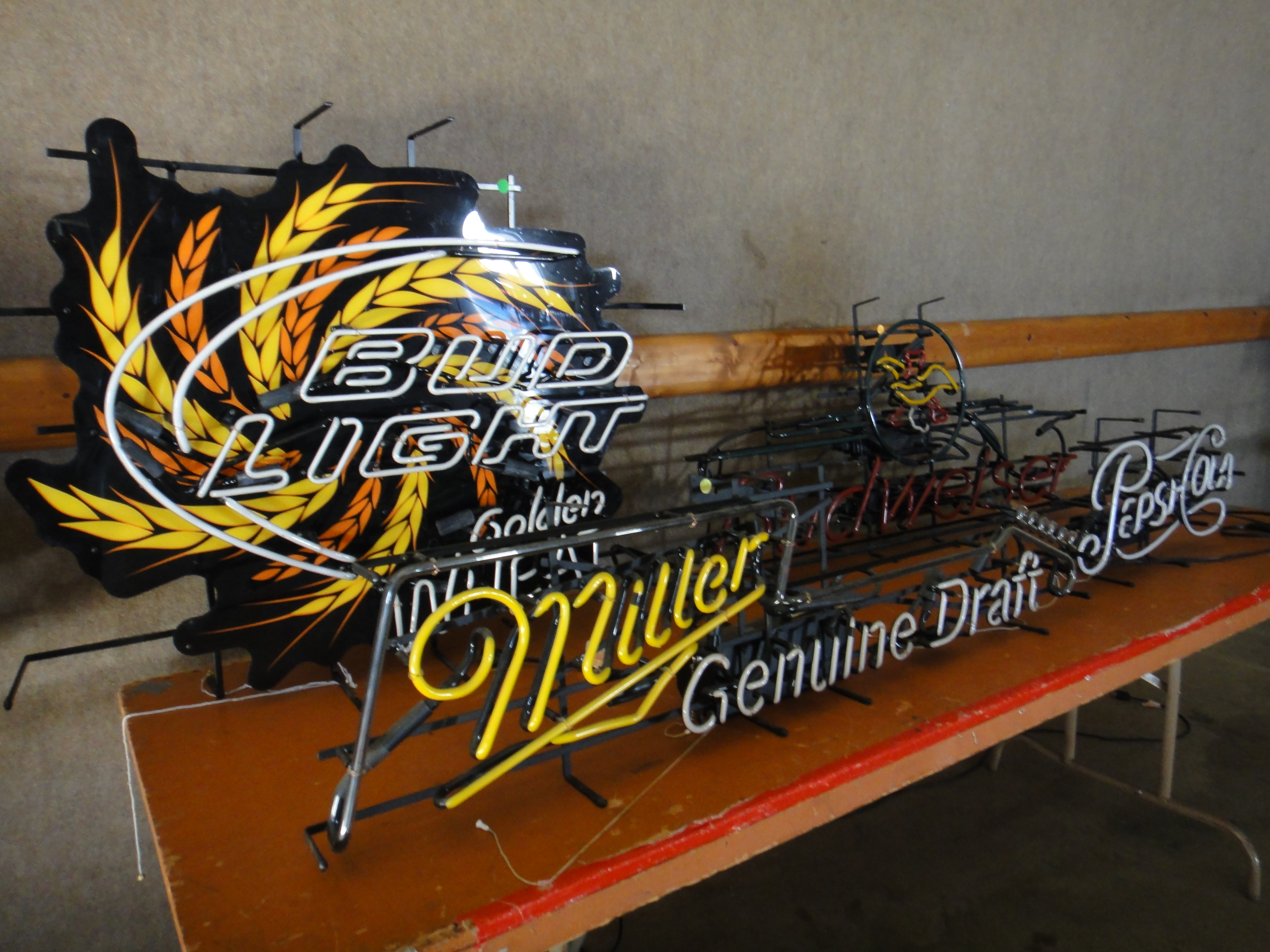 Four Vintage Neon Lighted Beer Signs