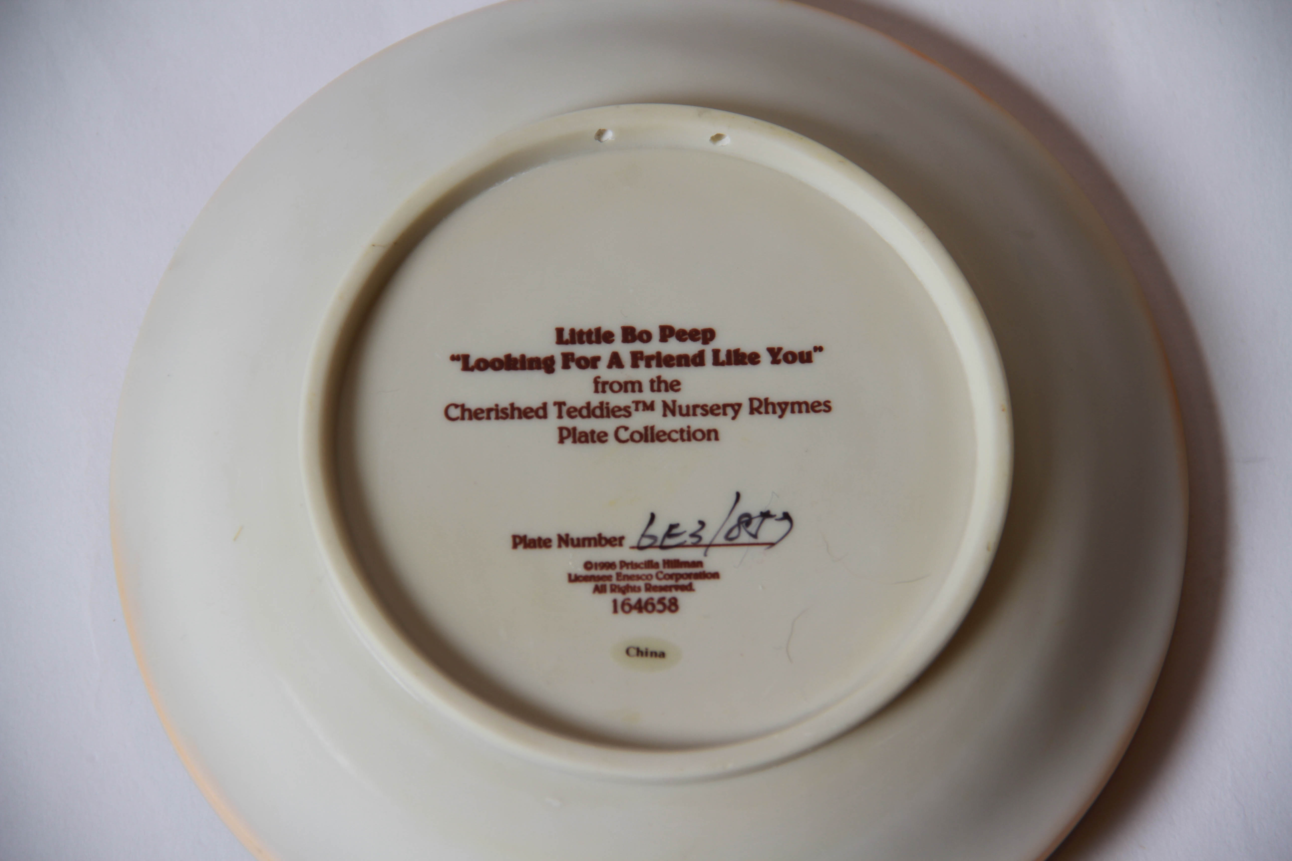 1994-1996 Cherished Teddies Nursery Rhymes Collector Plates