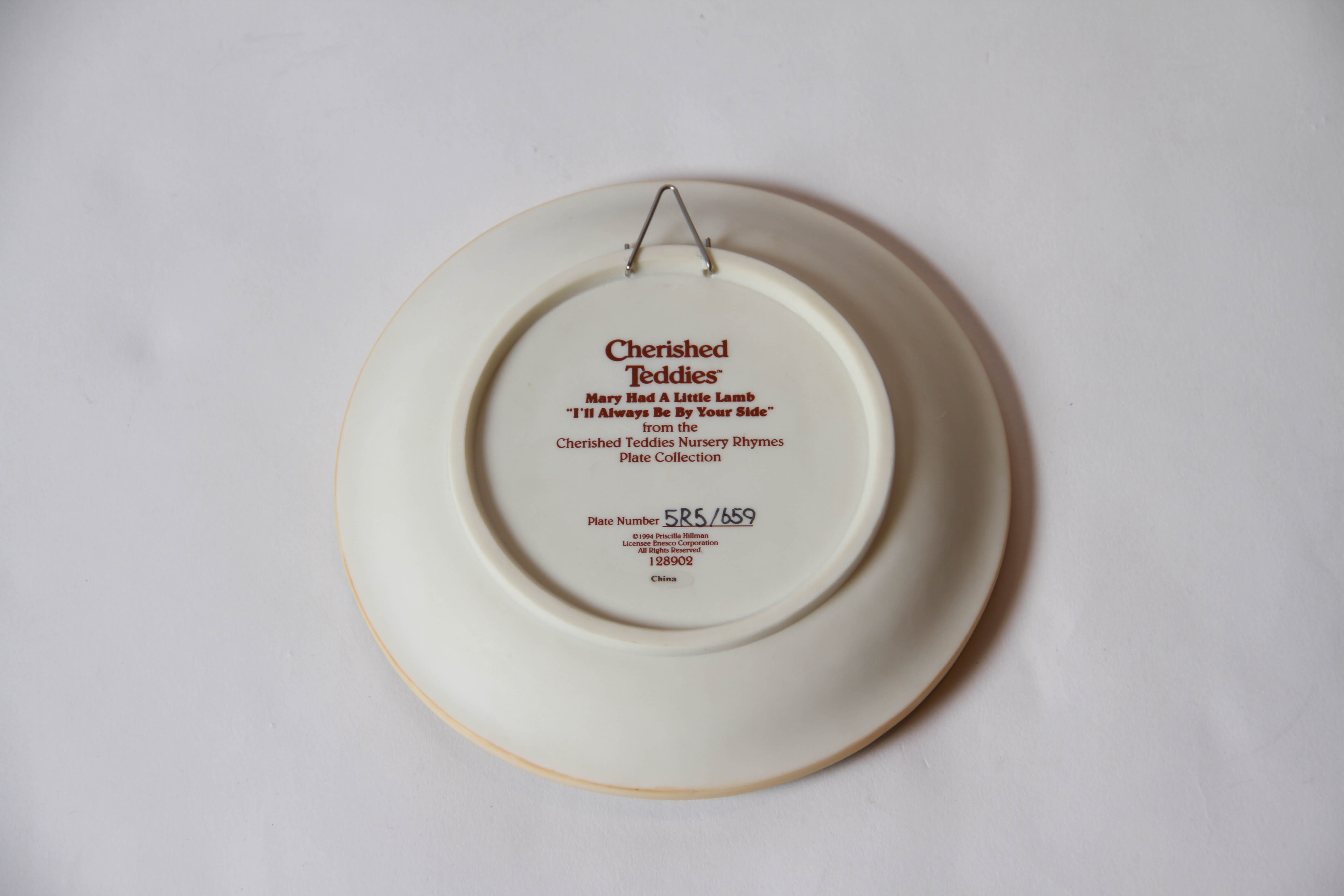 1994-1996 Cherished Teddies Nursery Rhymes Collector Plates