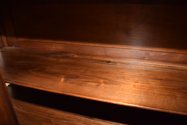 Vintage Lighted Walnut Curio Cabinet