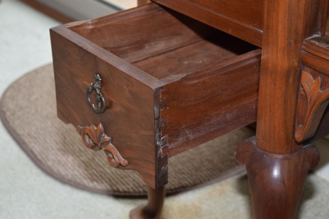 Vintage Lighted Walnut Curio Cabinet