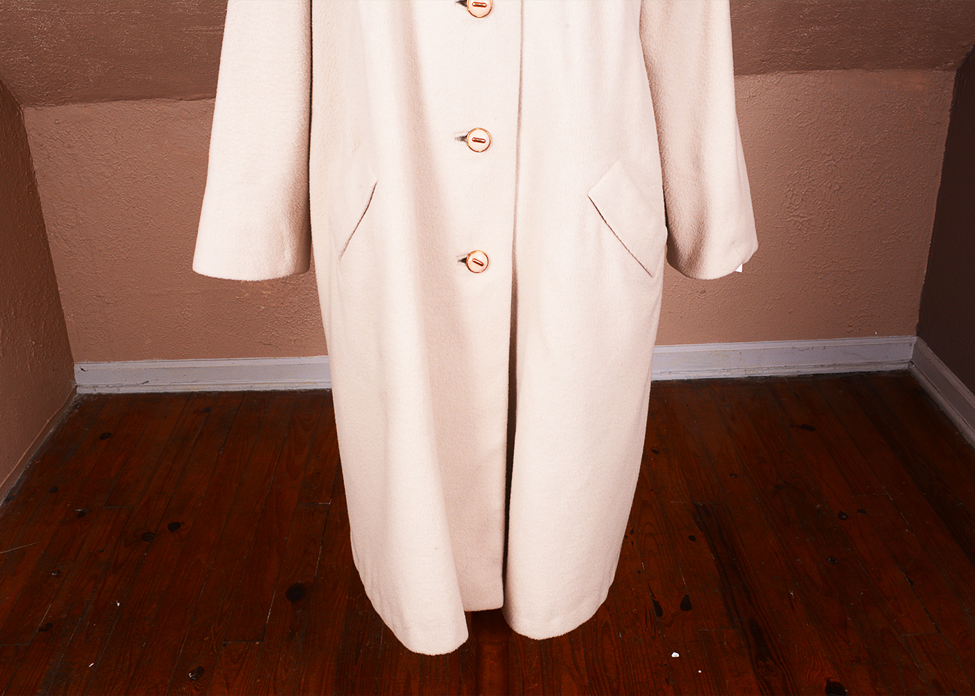 Vintage Cashmere Coat with Brown Mink Collar