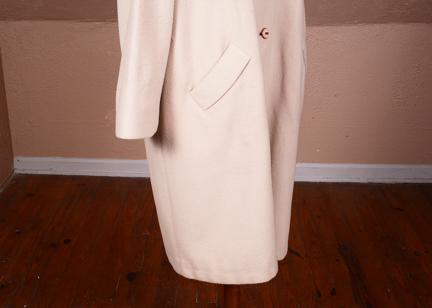 Vintage Cashmere Coat with Brown Mink Collar