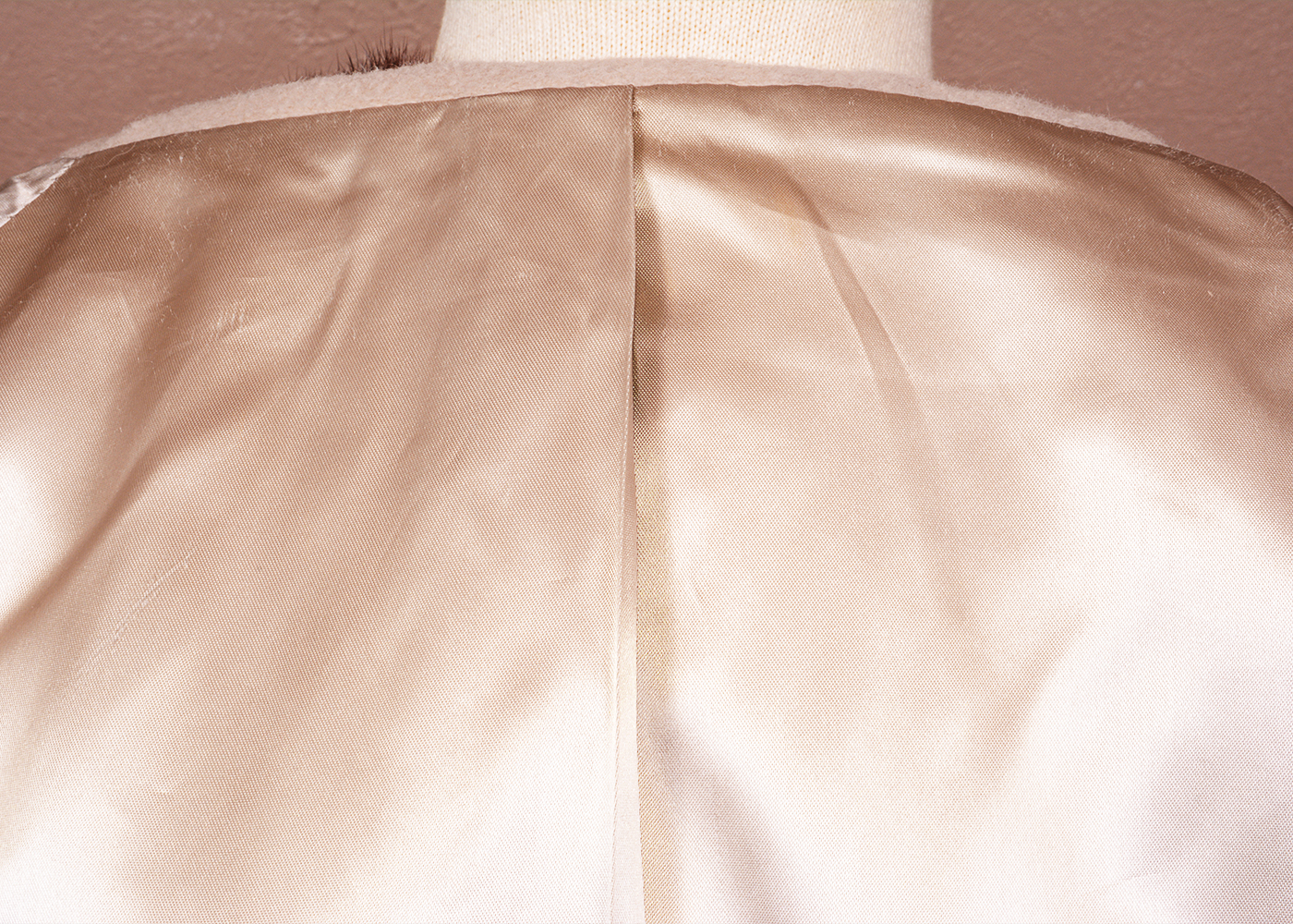 Vintage Cashmere Coat with Brown Mink Collar