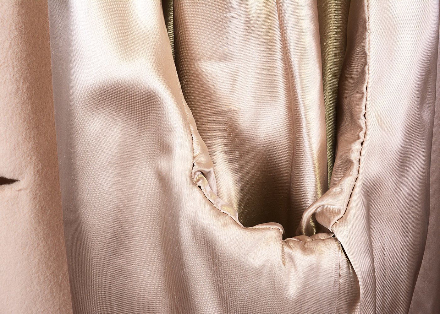 Vintage Cashmere Coat with Brown Mink Collar