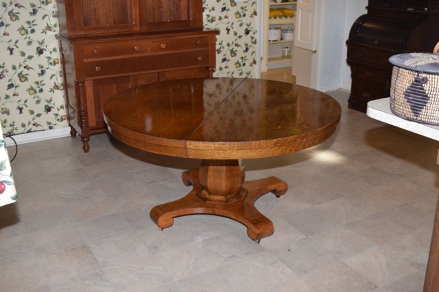 Antique Tiger Oak Dining Table