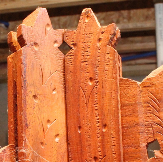 Four Panel Hand Carved Teak Room Divider