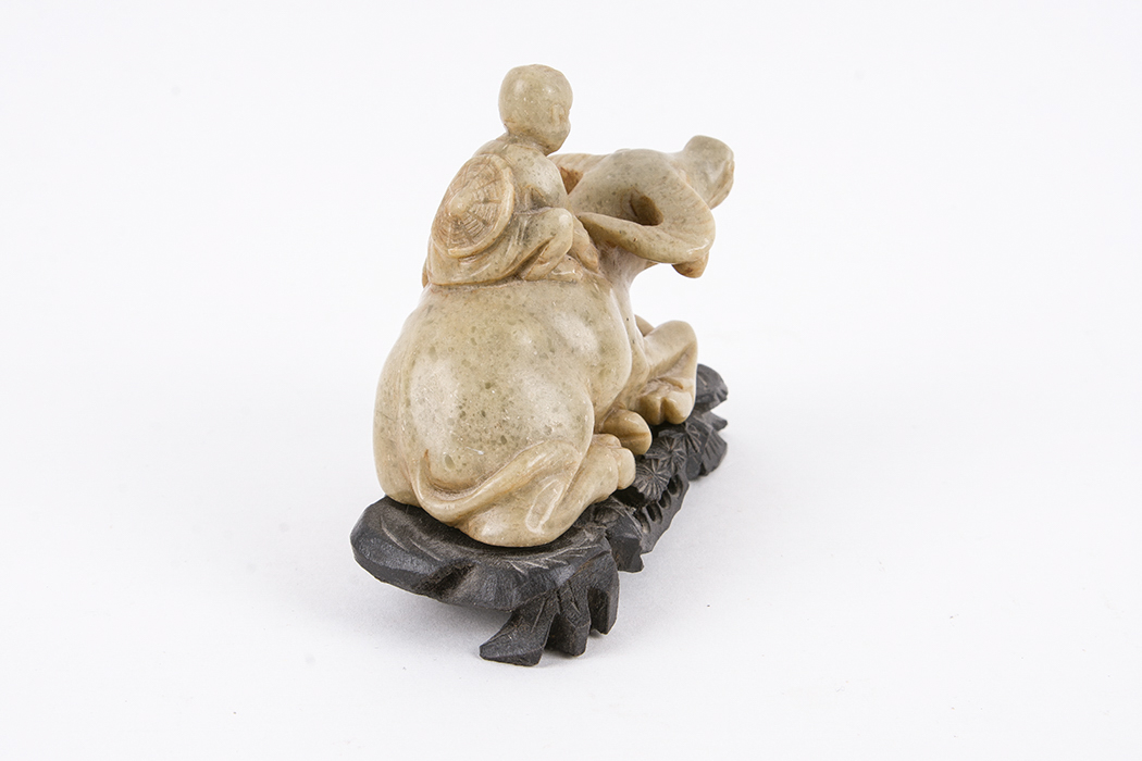 Carved Stone Chinese Water Buffalo Figurine