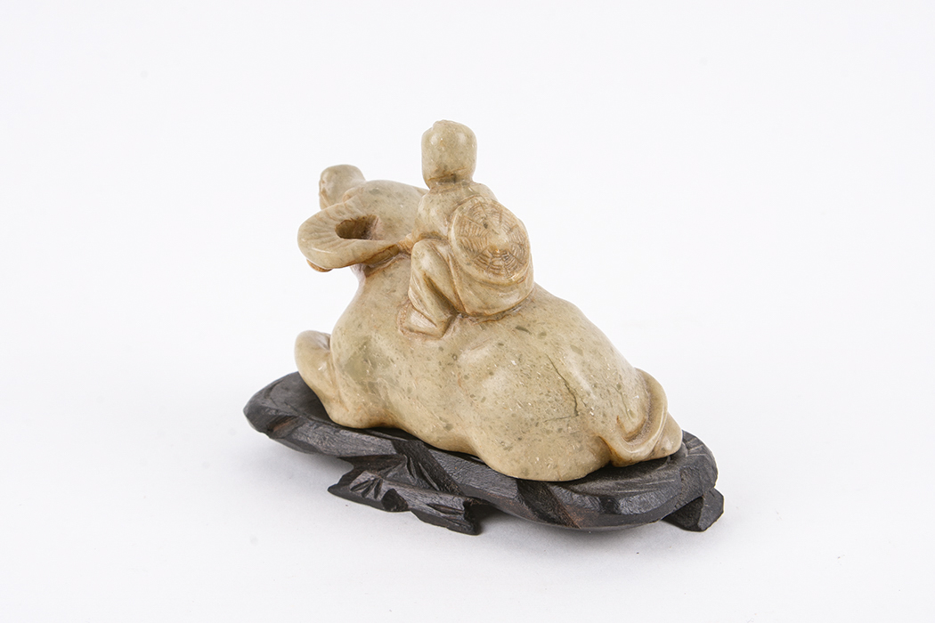 Carved Stone Chinese Water Buffalo Figurine