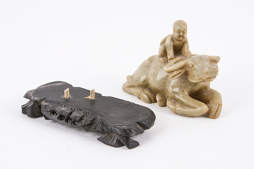 Carved Stone Chinese Water Buffalo Figurine