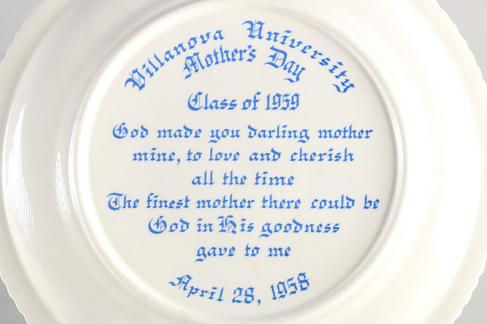 Vintage Villanova University Ceramic Plate