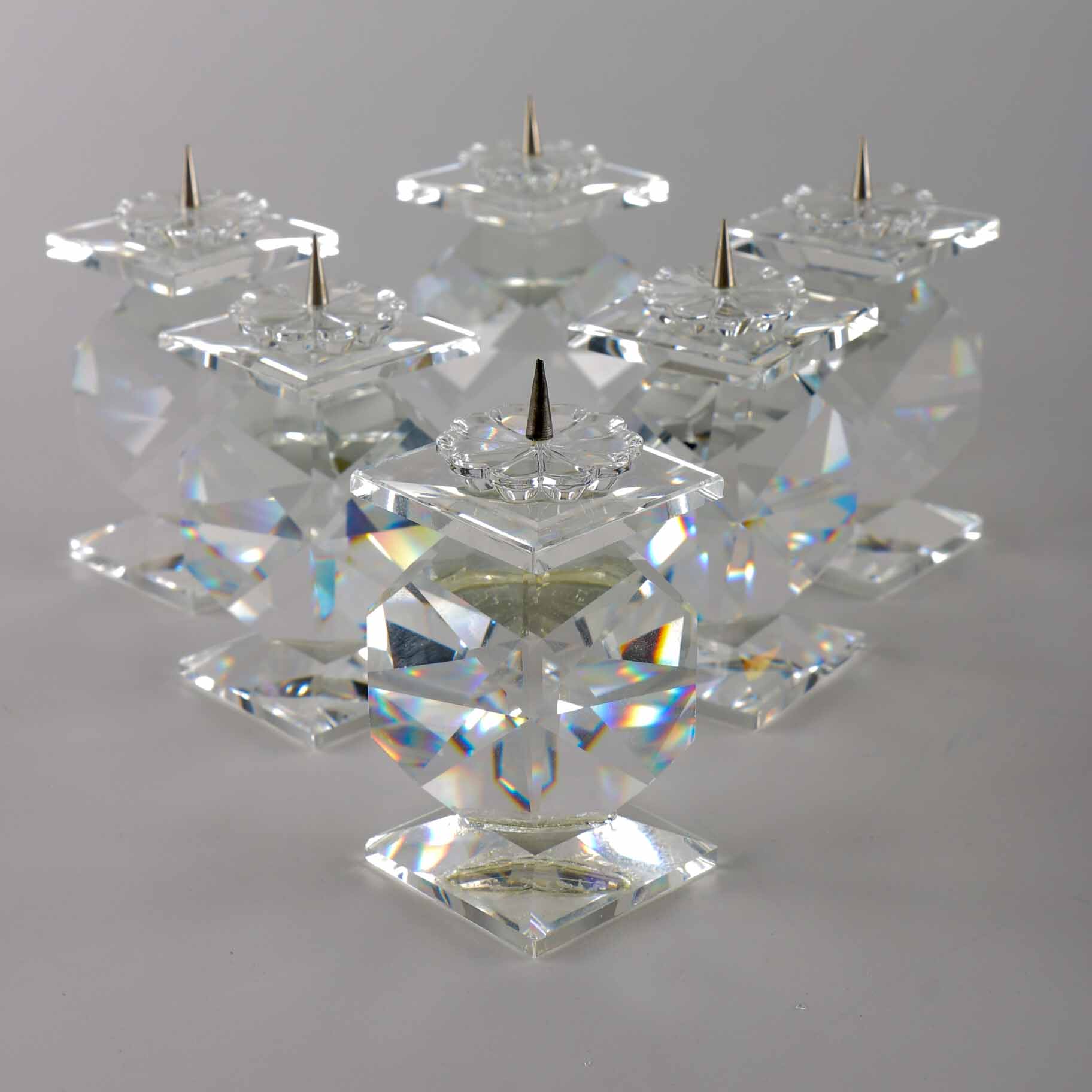 Collection of  Swarovski Candle Holders and Lenox Tapers