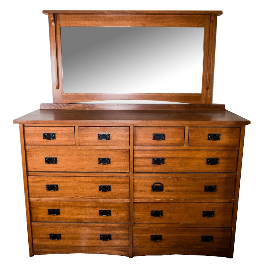 Mission Style Dresser with Mirror