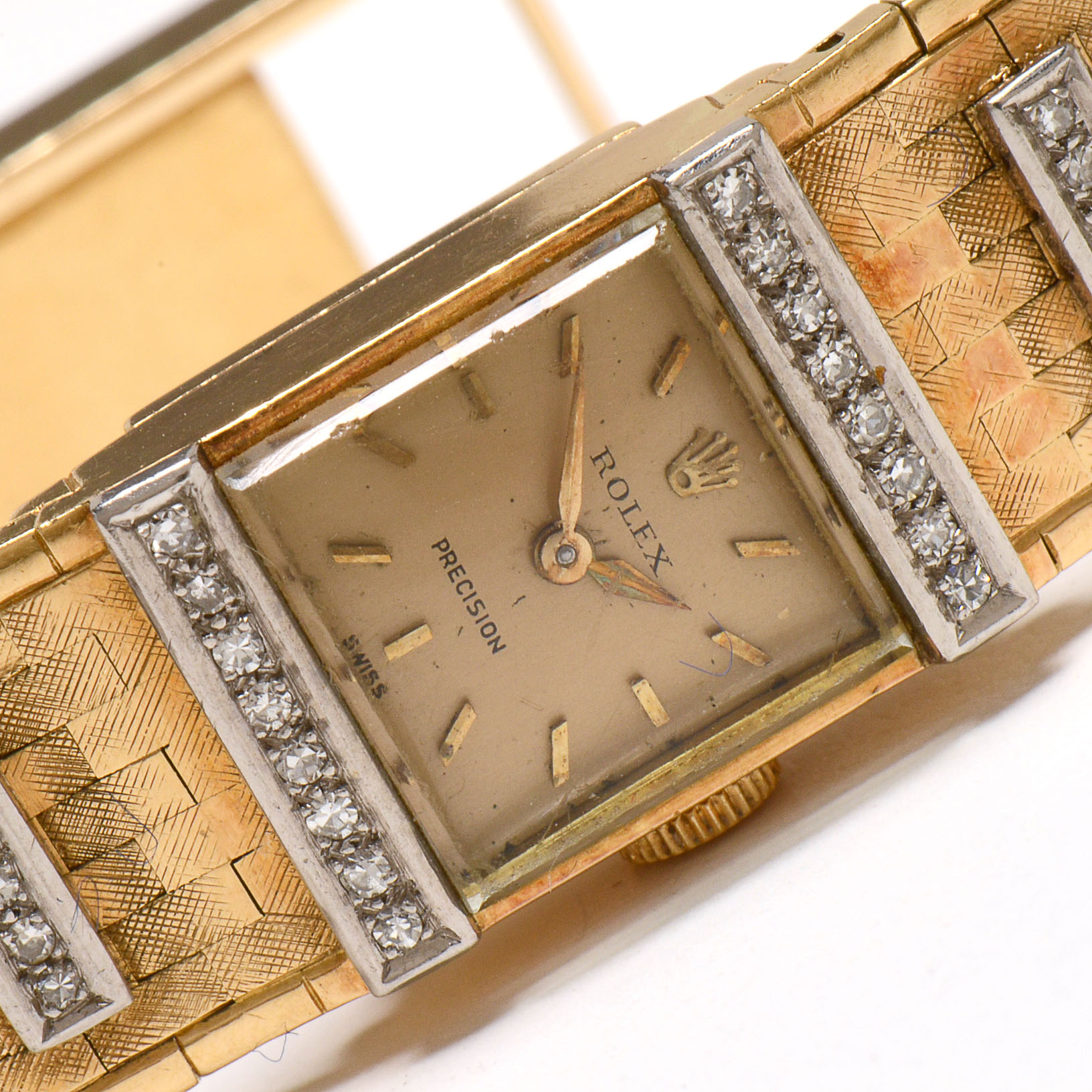 Vintage Rolex 18K Yellow Gold and Diamond Modified Watch Bracelet