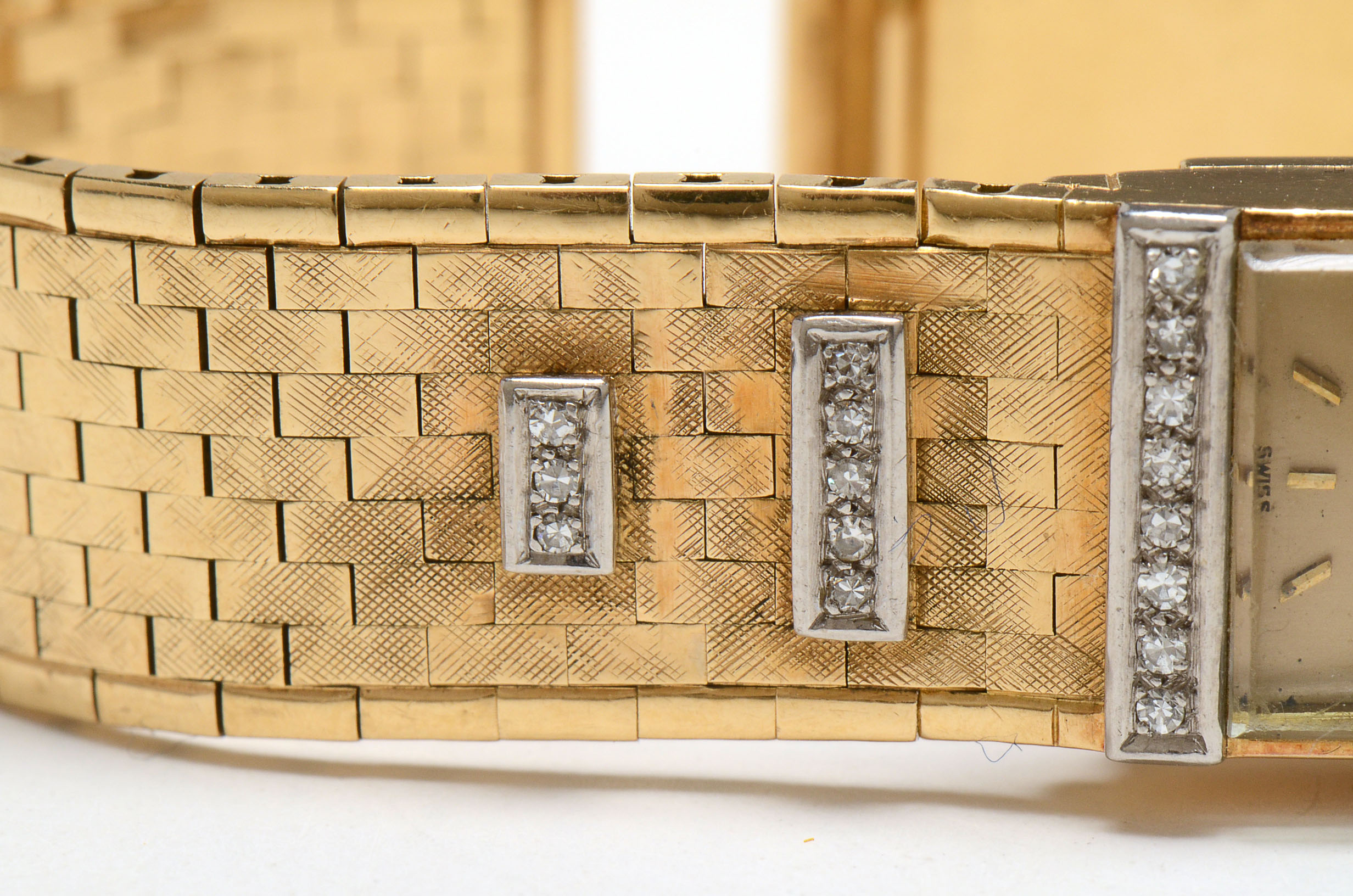 Vintage Rolex 18K Yellow Gold and Diamond Modified Watch Bracelet