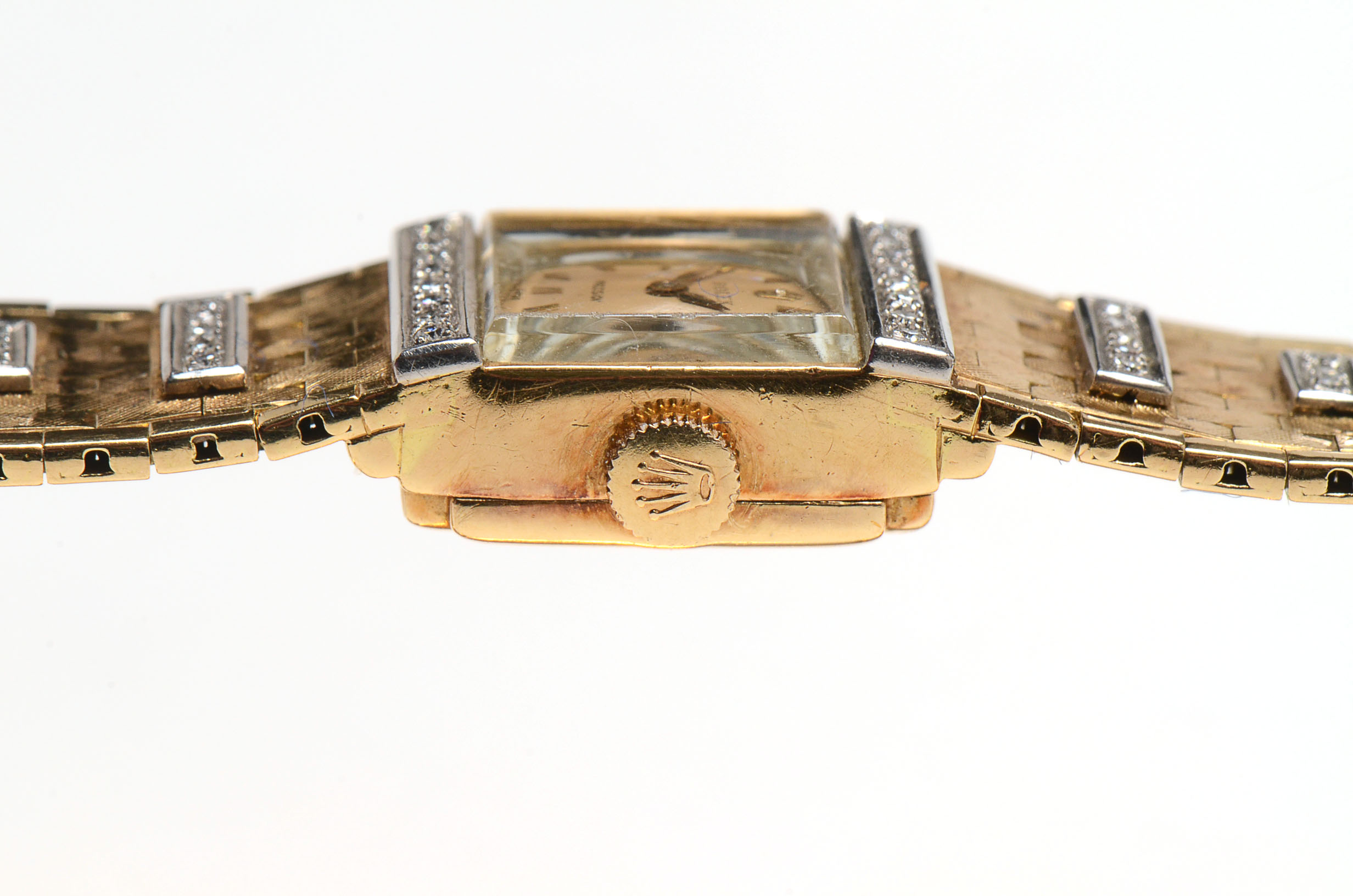 Vintage Rolex 18K Yellow Gold and Diamond Modified Watch Bracelet