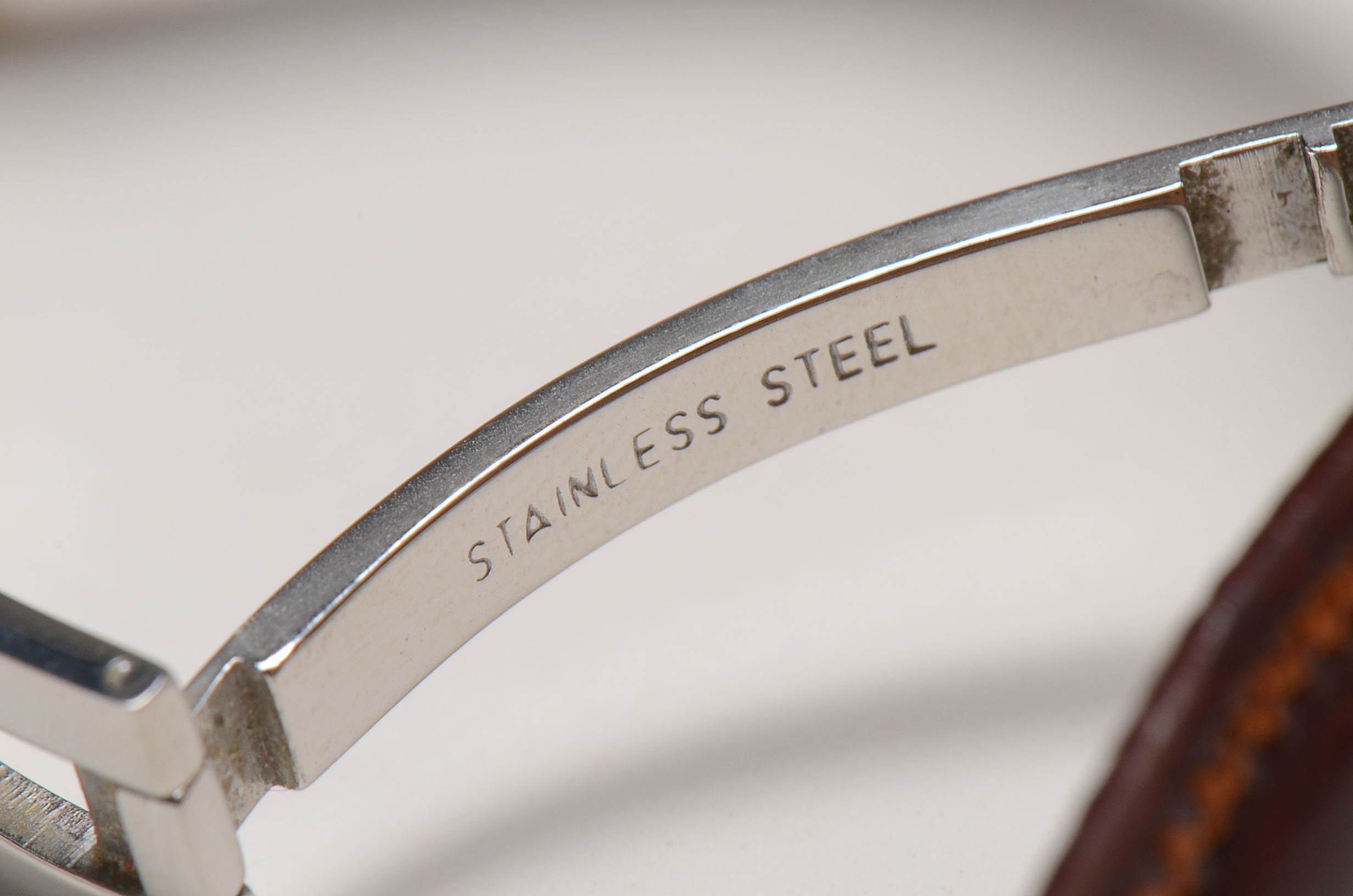 Men's Vintage Rolex 18K Gold Watch with Non-Rolex Leather and Steel Band