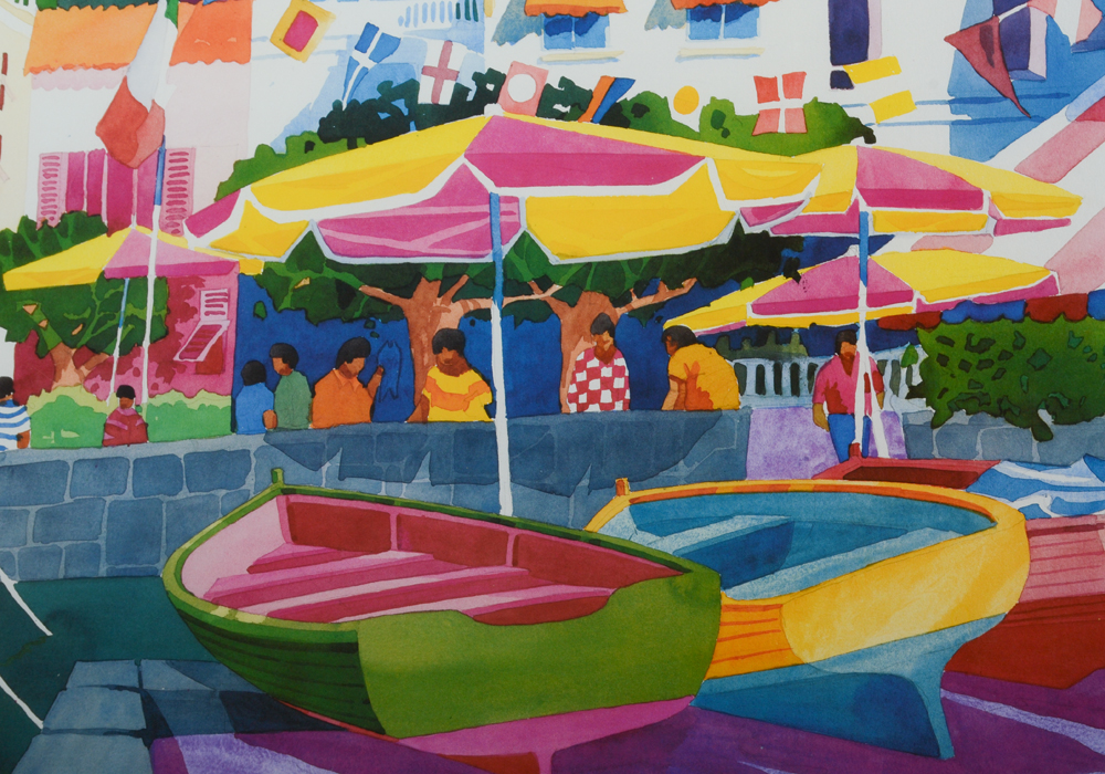 Ken Hawk Offset Lithograph "Midday Portofino"