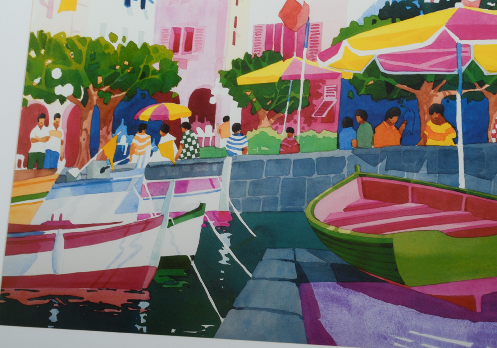 Ken Hawk Offset Lithograph "Midday Portofino"