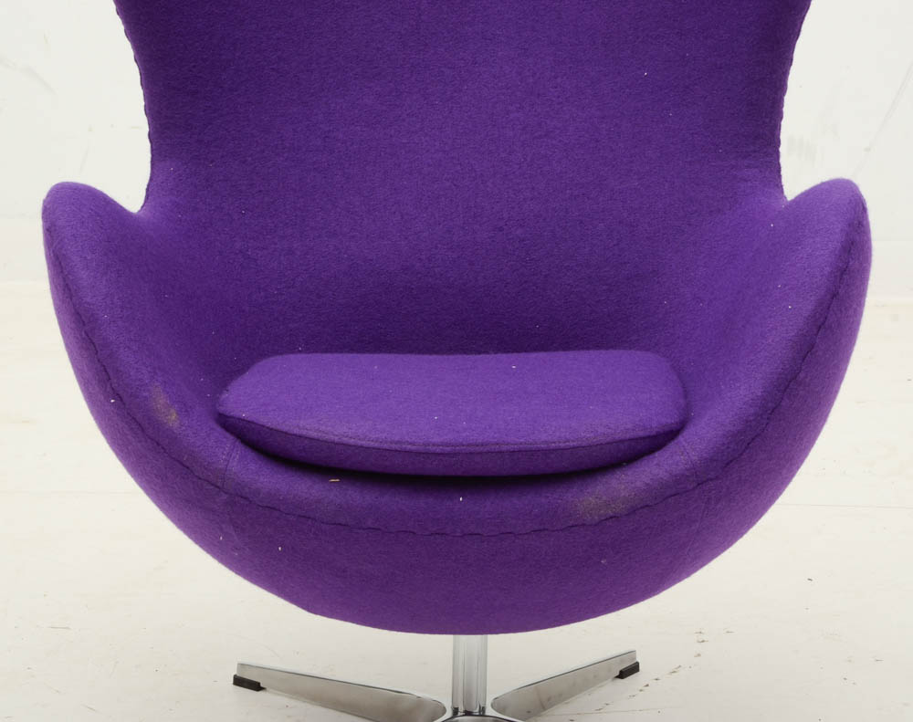 Fine Mod Purple Wool Egg Chair