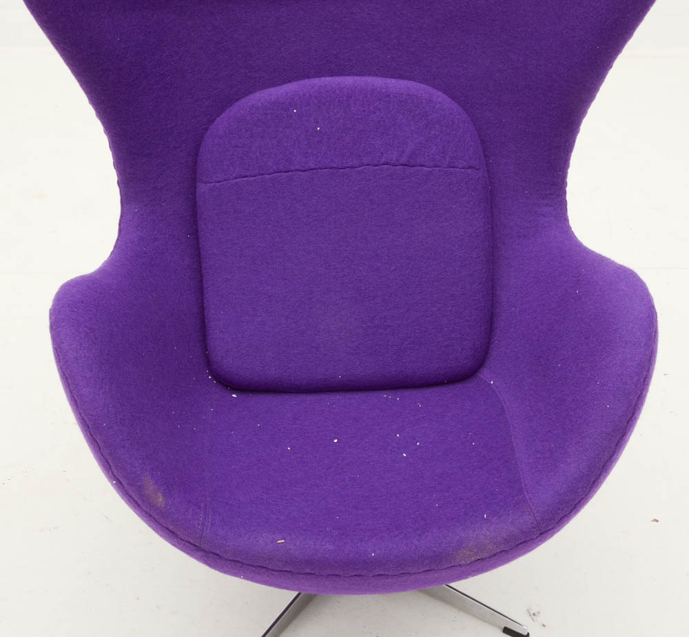 Fine Mod Purple Wool Egg Chair