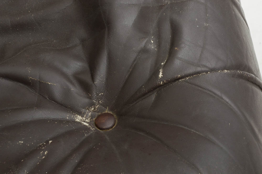 Vintage Eames-Style Walnut and Leather Recliner Chair