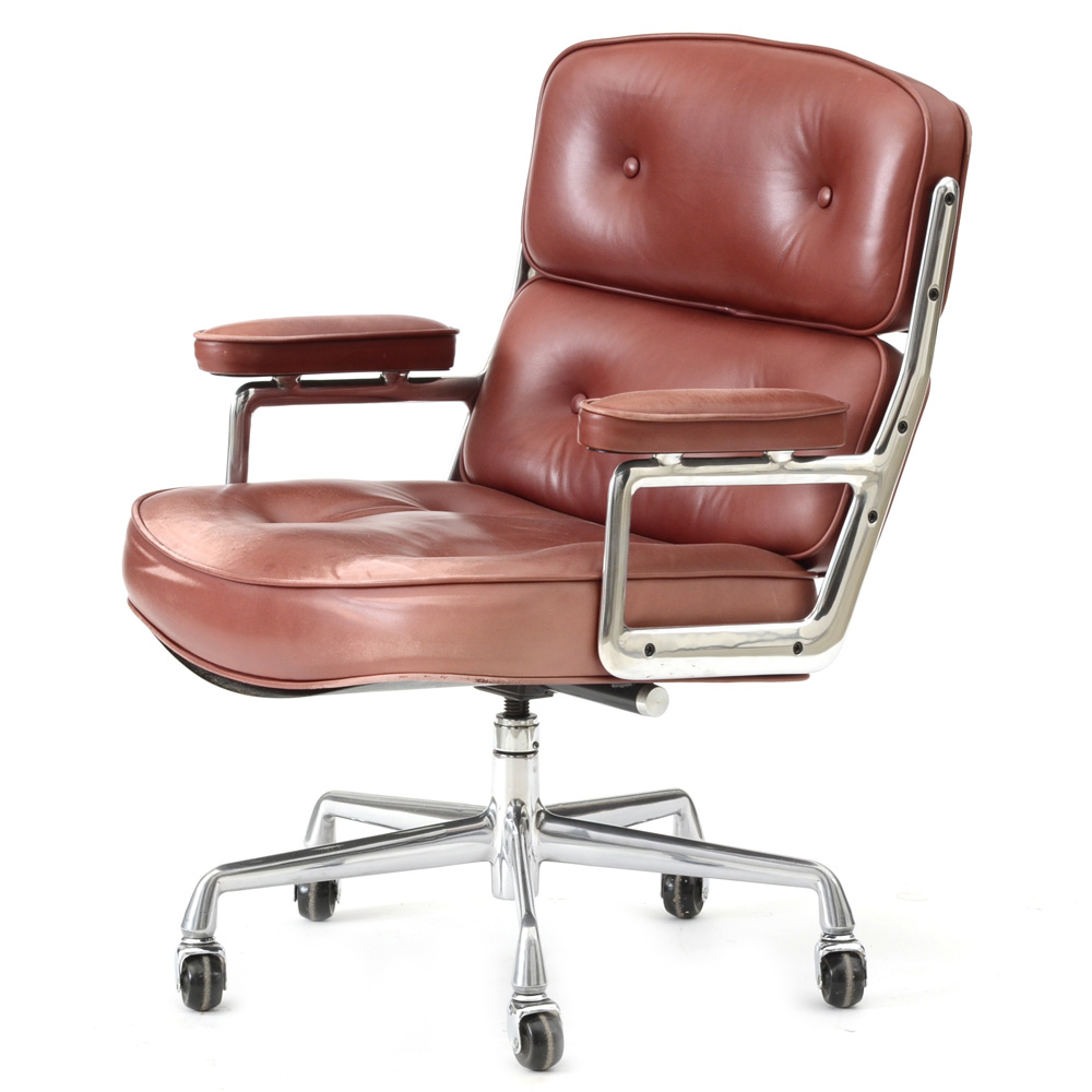 Eames "Time-Life" Tufted Leather Executive Chair for Herman Miller