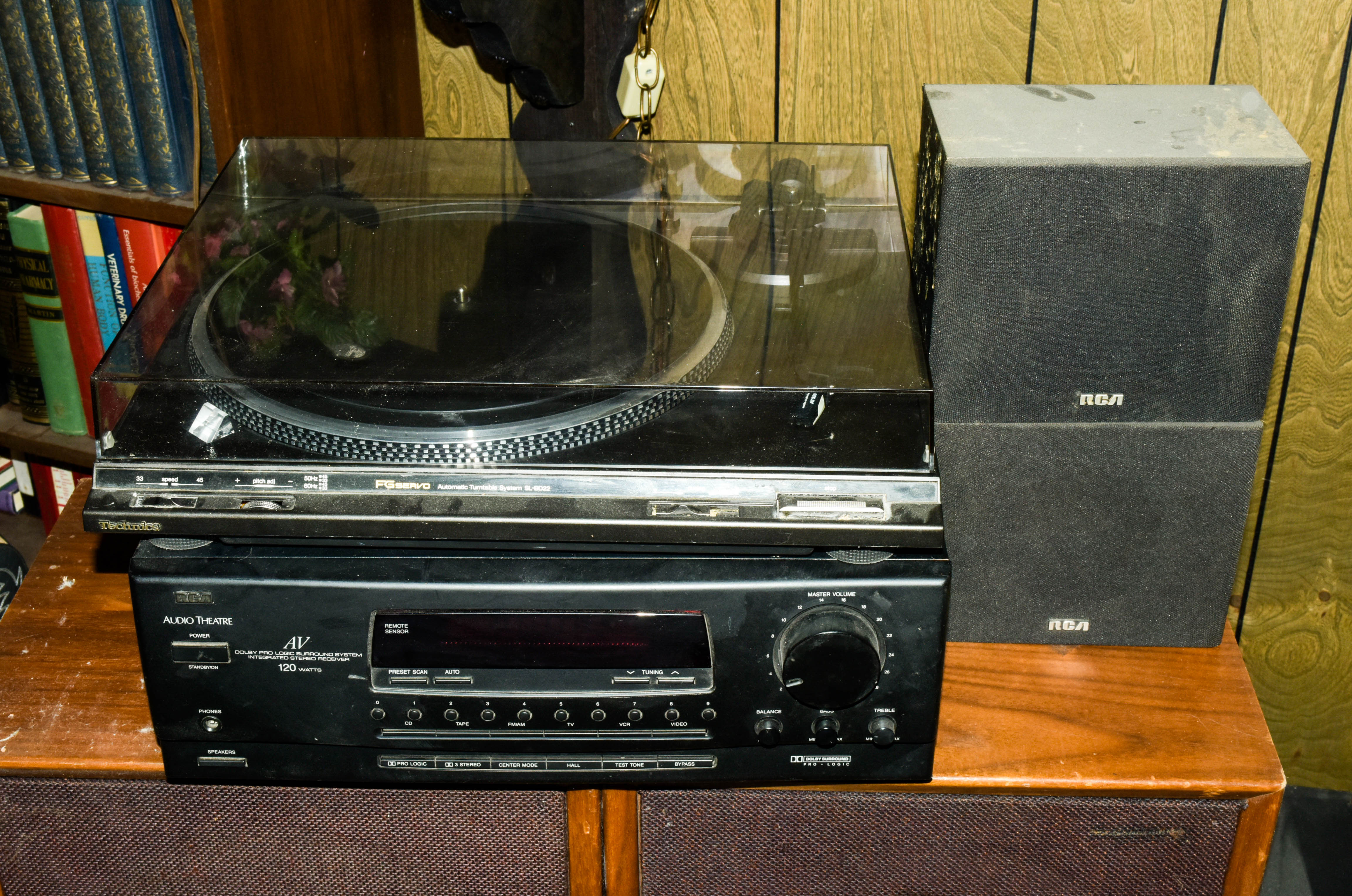 RCA Audio Theatre System and Technics Turntable With Speakers