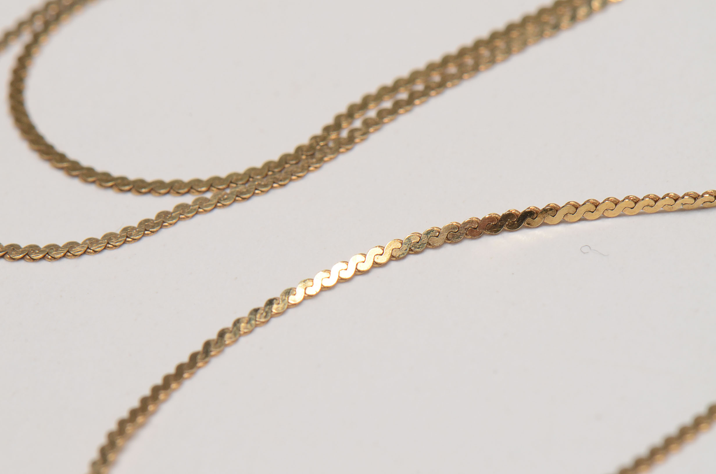 14K Yellow Gold Chain Necklace and Bracelet