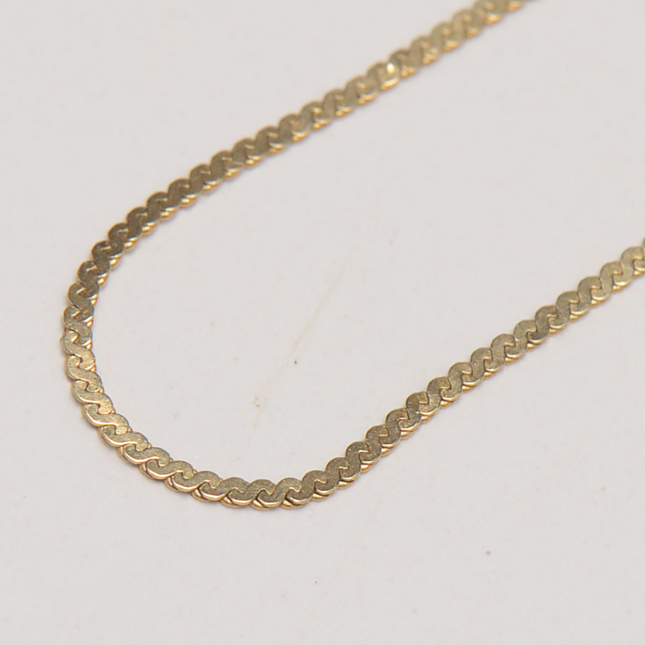 14K Yellow Gold Chain Necklace and Bracelet