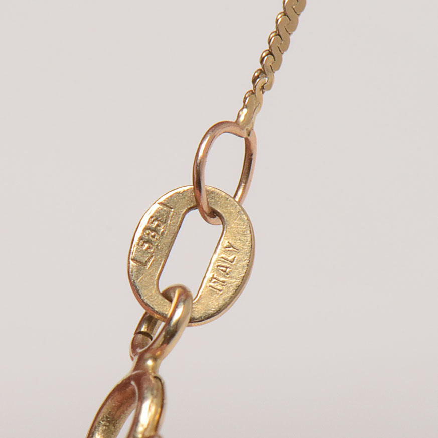 14K Yellow Gold Chain Necklace and Bracelet