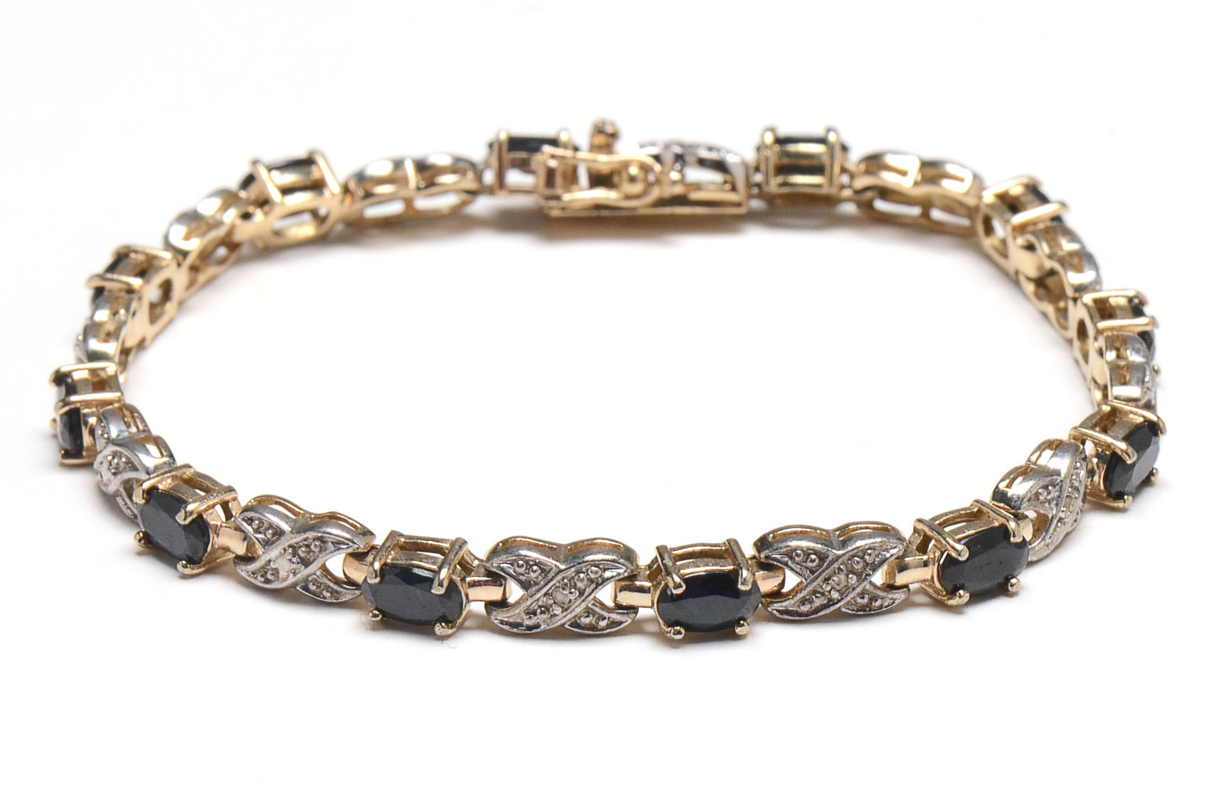 Three Sterling Vermeil Bracelets with Gemstones and Diamonds