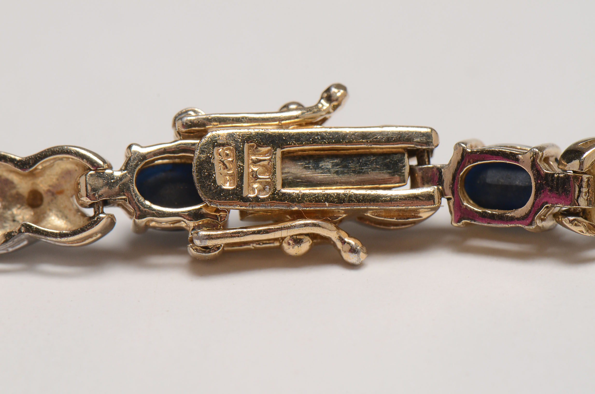 Three Sterling Vermeil Bracelets with Gemstones and Diamonds